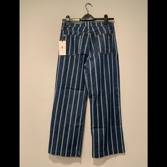 Seven all mankind stripe cropped wide leg jeans size 30, NWT - Picture 6 of 9